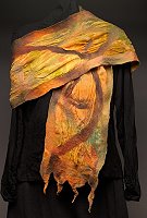 Felted silk scarf