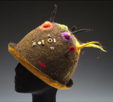 Black adn Yellow felt hat